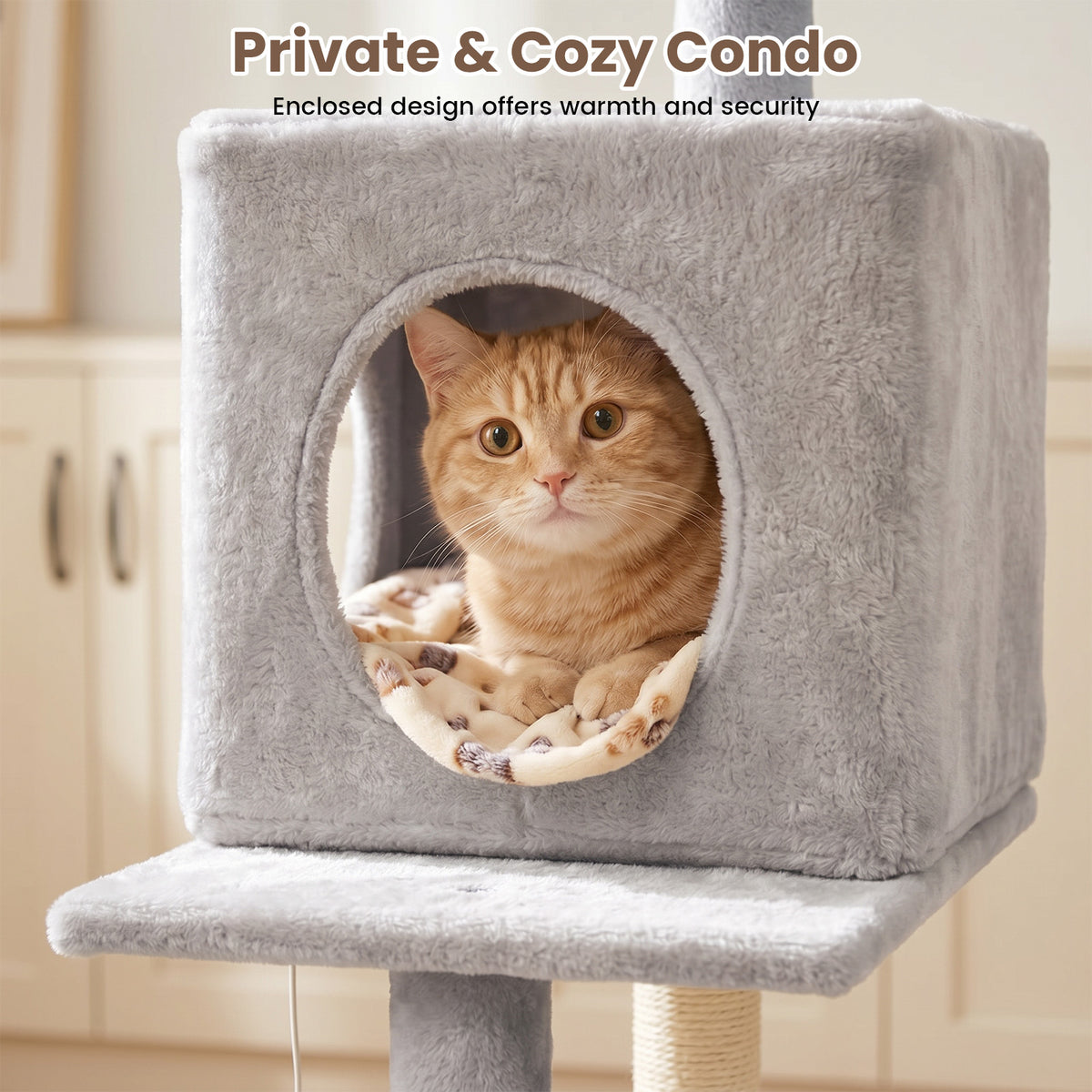 Sturdy Cat Tree: 40-Inch Indoor Cat Tower with Steps for Easy Climbing, Hiding Caves, Scratching Posts & Toys, Perfect for Big Cats