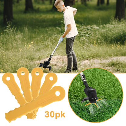 30 PCS String Trimmer Head Blades Replace, Plastic Weed Trimmer Blades, Fit Weed Weed Warrior 14867B, Craftsman 20V, DeWalt 20V/60V Yellow