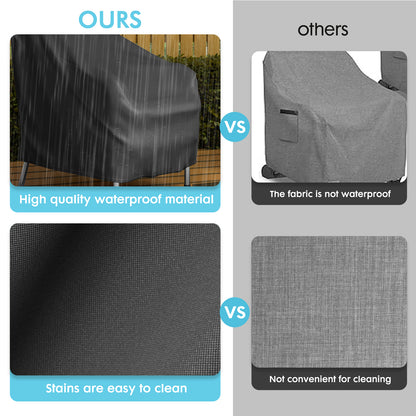 CATGOOD Patio Chair Covers, 420D Outdoor Chair Cover Waterproof, Lawn Lounge Furniture Cover for Wicker Chair, Swivel Chair, Rocking Chair, Black
