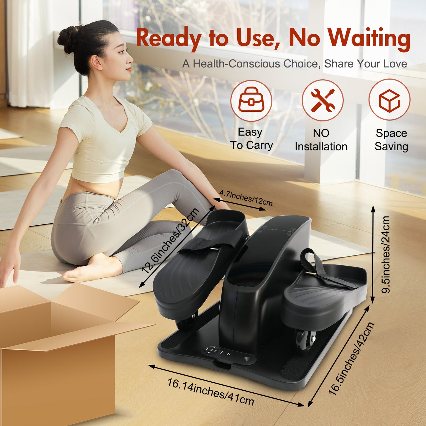 CATGOOD Under Desk Elliptical Machine, Ellipse Leg Exerciser for Seniors Fully Assembled, Quiet & Portable Electric Seated Pedal Exerciser with Remote Control Adjustable Speeds