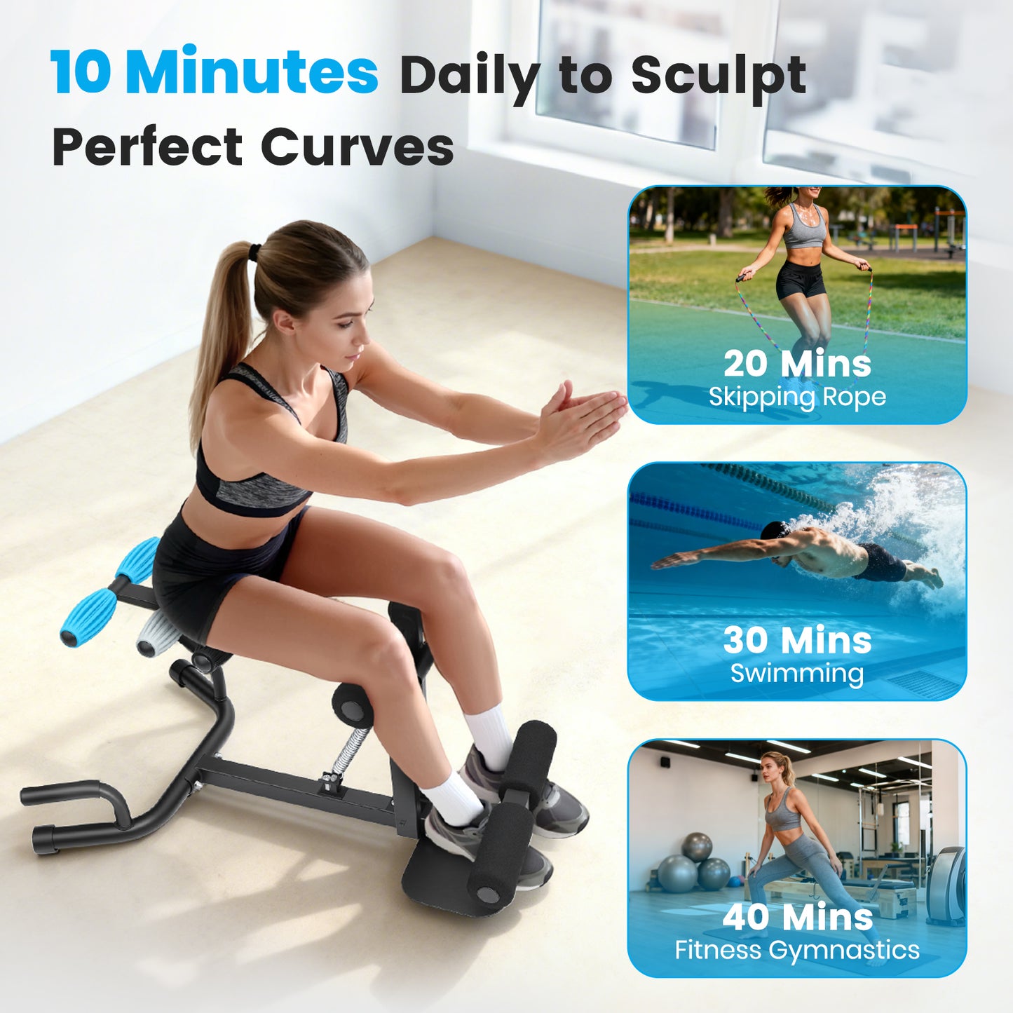 RICAN Deep Squat Machine for Women, Adjustable Glutes Trainer Machine, Core & Leg Exercise, Push Up Workout Equipment at Home Gym