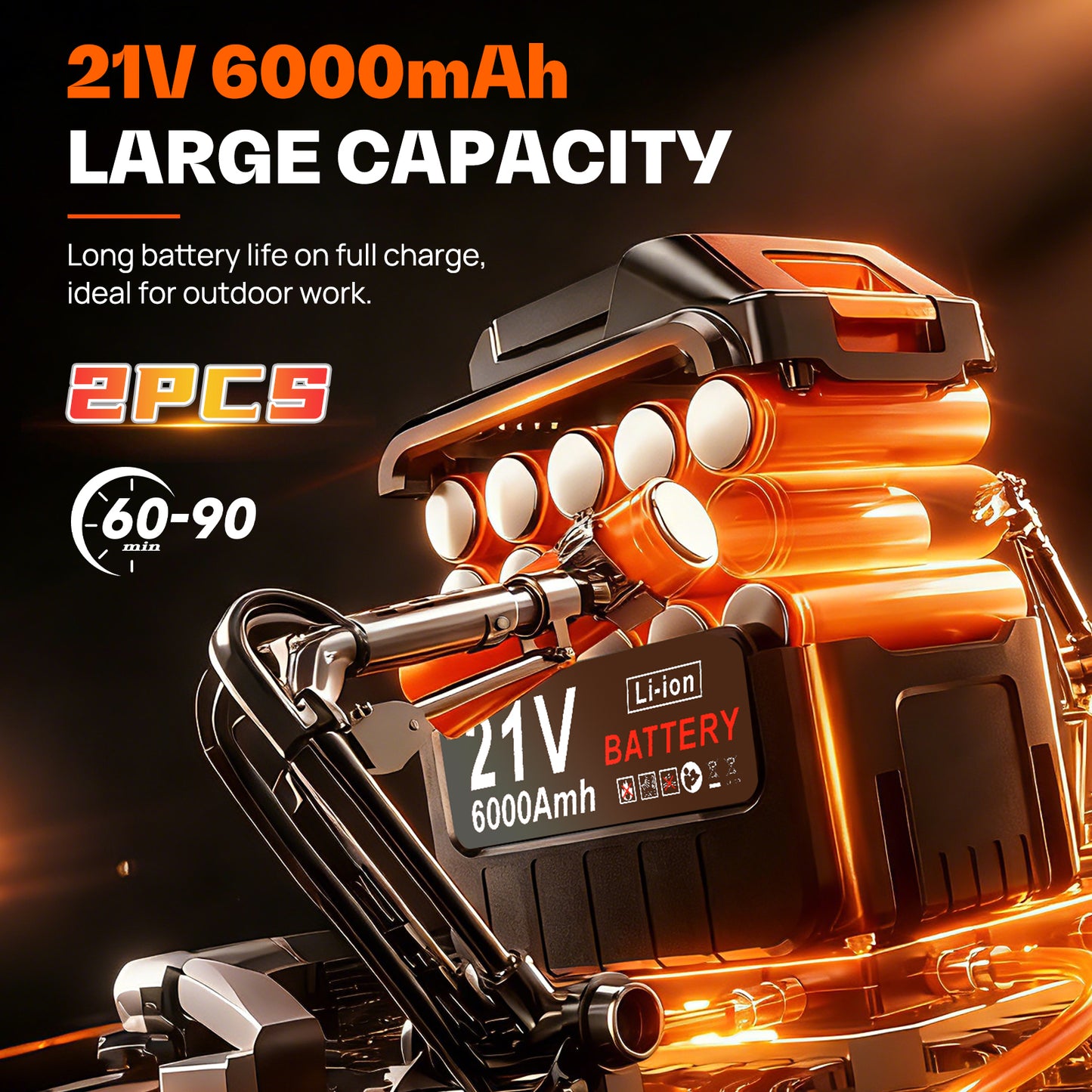 Brushless 16-Inch Chainsaw Cordless with 2×6.0Ah Batteries, Electric Chainsaw with 3 Chains, for Wood Cutting and Yard Work