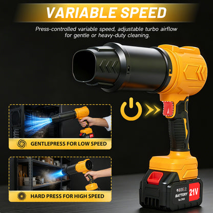 Cordless Leaf Blower, 950000 RPM Electric Leaf Blower with 2 X 4.0Ah Batteries & Charger, 110MPH Lightweight Handheld Blower for Patio Cleaning Blowing Leaves & Dust, Yellow