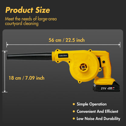 BAOKALER Cordless Mini Leaf Blower 20V Max Battery, Handle Electric Blower and Vacuum Cleaner with 2 Battery for Pet Hair,Crumb,Dust Cleaning