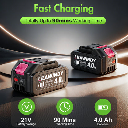 Cordless Leaf Blower, 200 MPH 850 CFM Electric Blower with 8 Speeds, 2¡Á4.0AH Batteries and Charger, Lightweight for Yard, Patio and Dust Cleaning