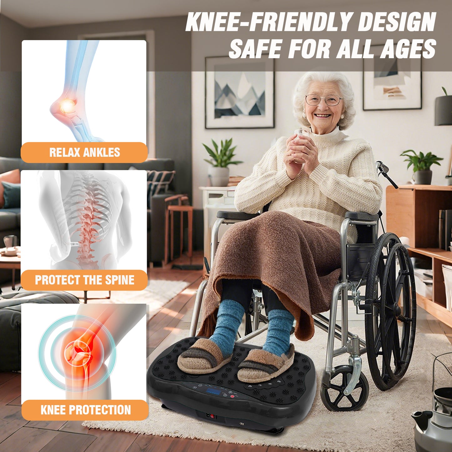 CATGOOD Vibration Plate Exercise Machine, Full Body Vibration Platform with 2 Loops & 5 Resistance Bands for Wellness and Fitness, Blue