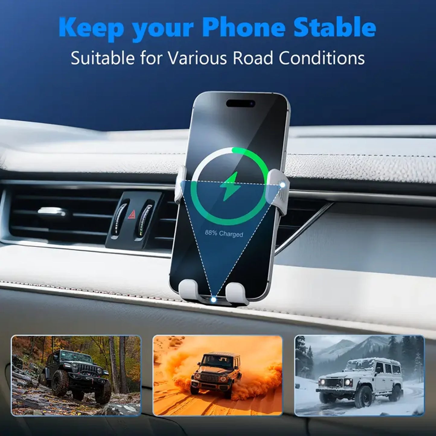360 Rotation Car GPS Phone Holder,Air Vent Clip Cellphone Bracket Fast Charging Stand For iPhone 17 16 15 14 13 12 Samsung S25 Xiaomi Mount