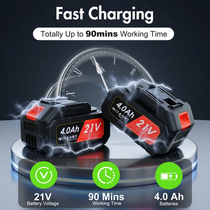 650W Cordless Leaf Blower, 150MPH 650CFM Leaf Blower with 2¡Á4AH Battery and Charger, Battery Powered Leaf Blower for Lawn Care, Patio Cleaning, Green