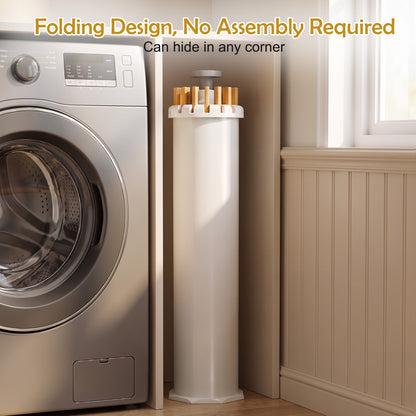 Clothes Drying Rack, Standing Tripod Laundry Drying Rack, Floor Standing Garment Clothes Dryer, Foldable Drying Racks for Laundry, White