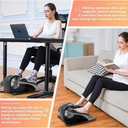 CATGOOD Under Desk Elliptical Exercise Machine, Electric Leg Exericser While Sitting for Seniors, Pedal Ellipse Exerciser with Remote Control, Portable Training Equipment for Home
