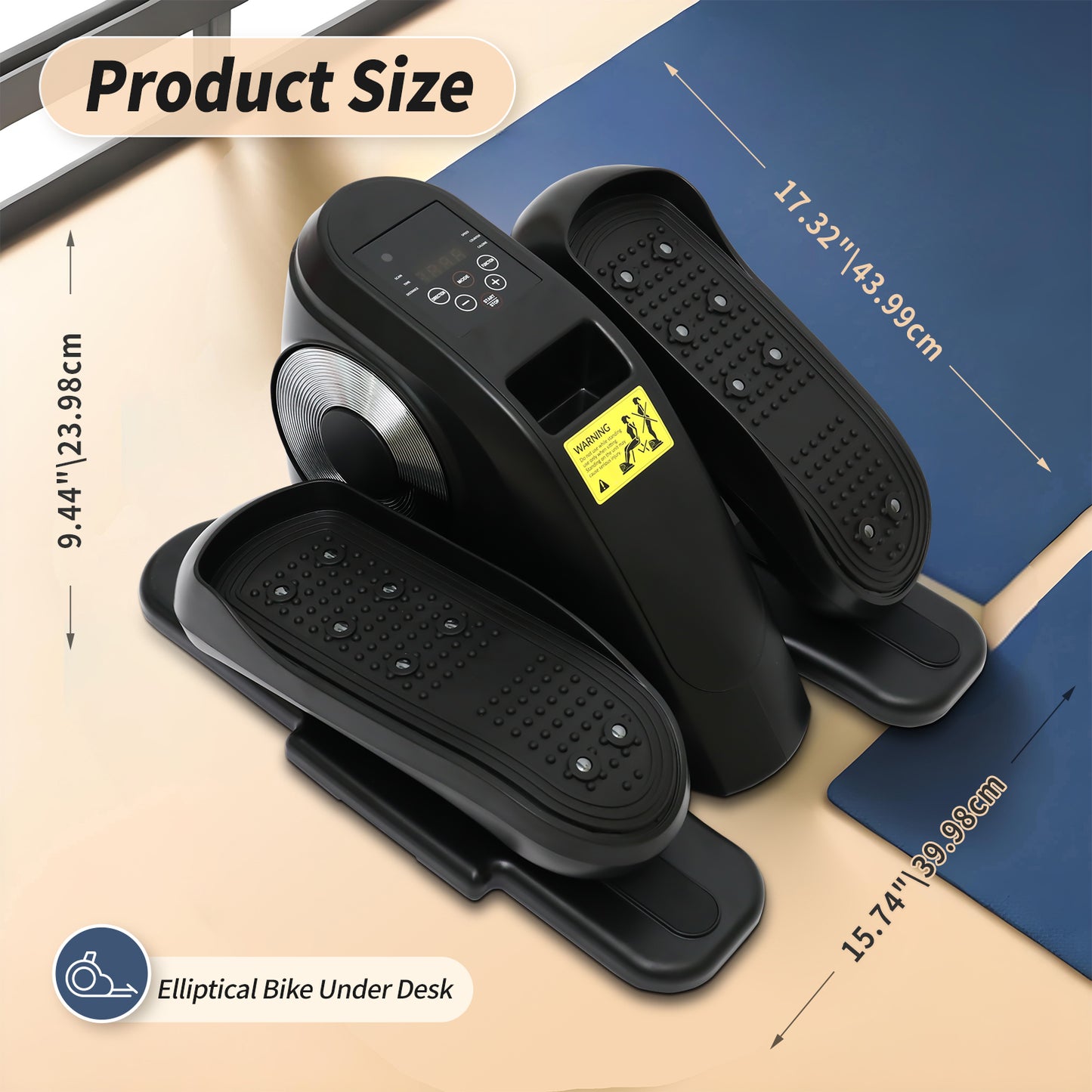 CATGOOD Under Desk Elliptical Machine, 12 Adjustable Speeds Mini ellipse Leg Exerciser with Remote Control, Forward & Backward Motion, Manual & Electric Dual Modes for Home Office