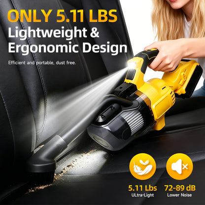 Cordless Handheld Vacuum for Makita Battery, 5-in-1 Car Vacuum Cleaner with LED Light and 400W Motor for Floor Carpet, Yellow (Battery Not Included)