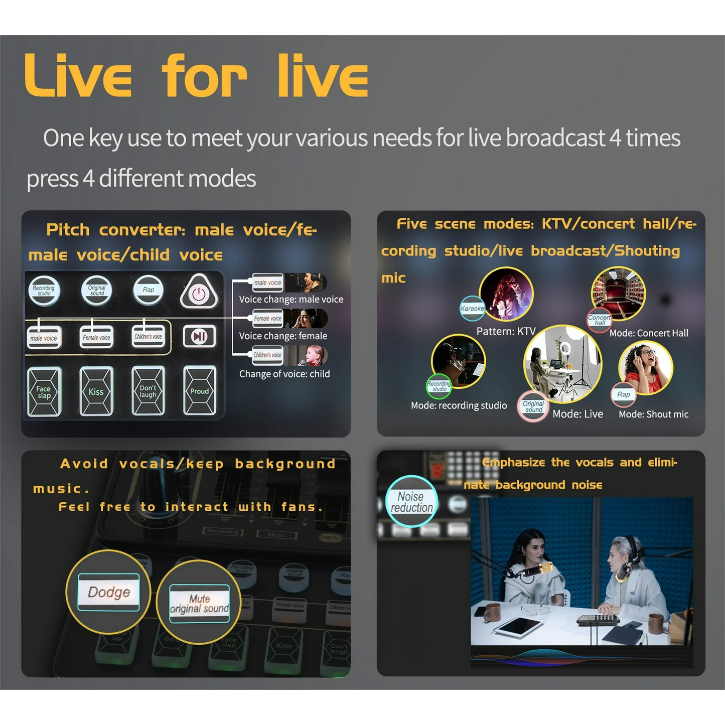 Condenser Microphone Bundle, Audio Mixer BM-800 Podcast Microphone with Voice Changer, Studio Equipment for Laptop Computer Vlog Living Broadcast Live Streaming YouTube TikTok