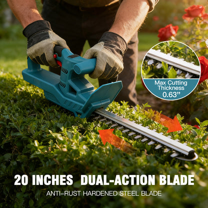 Baokaler 21V Cordless Hedge Trimmer, 20 Inch Hedge Trimmer for Bush Shrub Cutting, 3.0 AhBattery and Charger Included