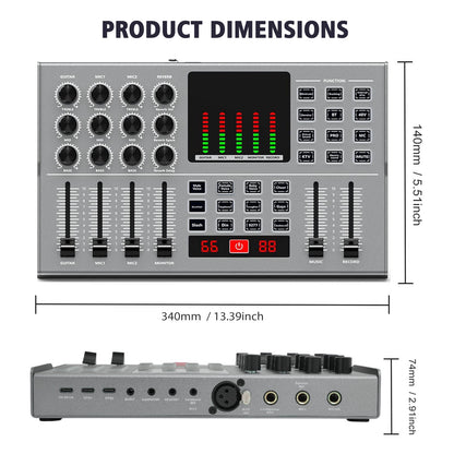 Podcast Equipment Bundle, 2 F11 Condenser Microphones for Y12 Live Sound Card, Perfect for Podcasting, Recording, Singing, Streaming