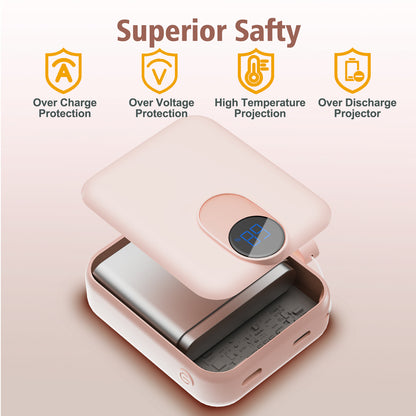 CATGOOD Magnetic Portable Charger, 10,000mAh Wireless Power Bank with USB-C Cable, Magnetic Battery Pack for iPhone 17/16/15/14/13/12 Series (Pink)