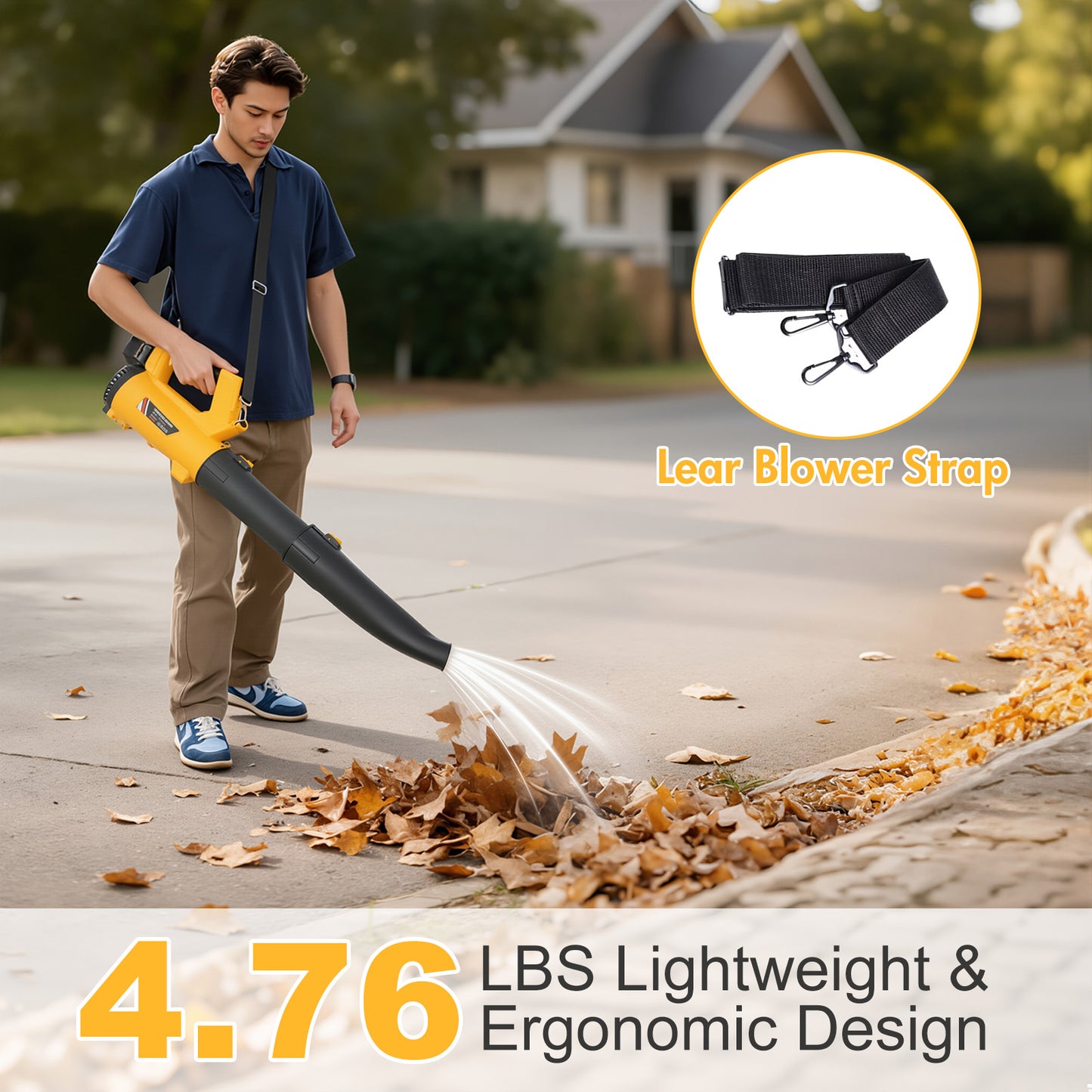 Leaf Blower with Battery & Charger, 21V Cordless Leaf Blower with 2x6.0 Ah Battery, Electric Leaf Blower with 6 Speed Mode, 280MPH Battery Operated Leaf Blower for Patio Garden Lawn Cleaning
