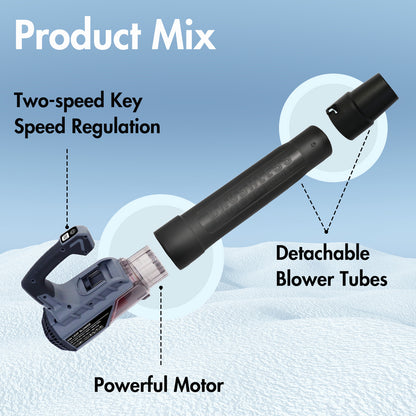 Cordless Leaf Blower with 2X4.0Ah Batteries, 374CFM/180MPH Electric Blower with Brushless Motor, Handheld Leaf Blower for Snow Blowing, Lawn Care, Yard