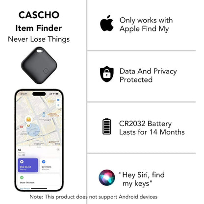 Bluetooth Tracker, Smart Air Tracker Tags,Key Finder and Item Locator Compatible with Apple Find My (iOS Only),Wireless Smart Tracker Tag for Keys/Luggage/Wallet,4-Pack,Black