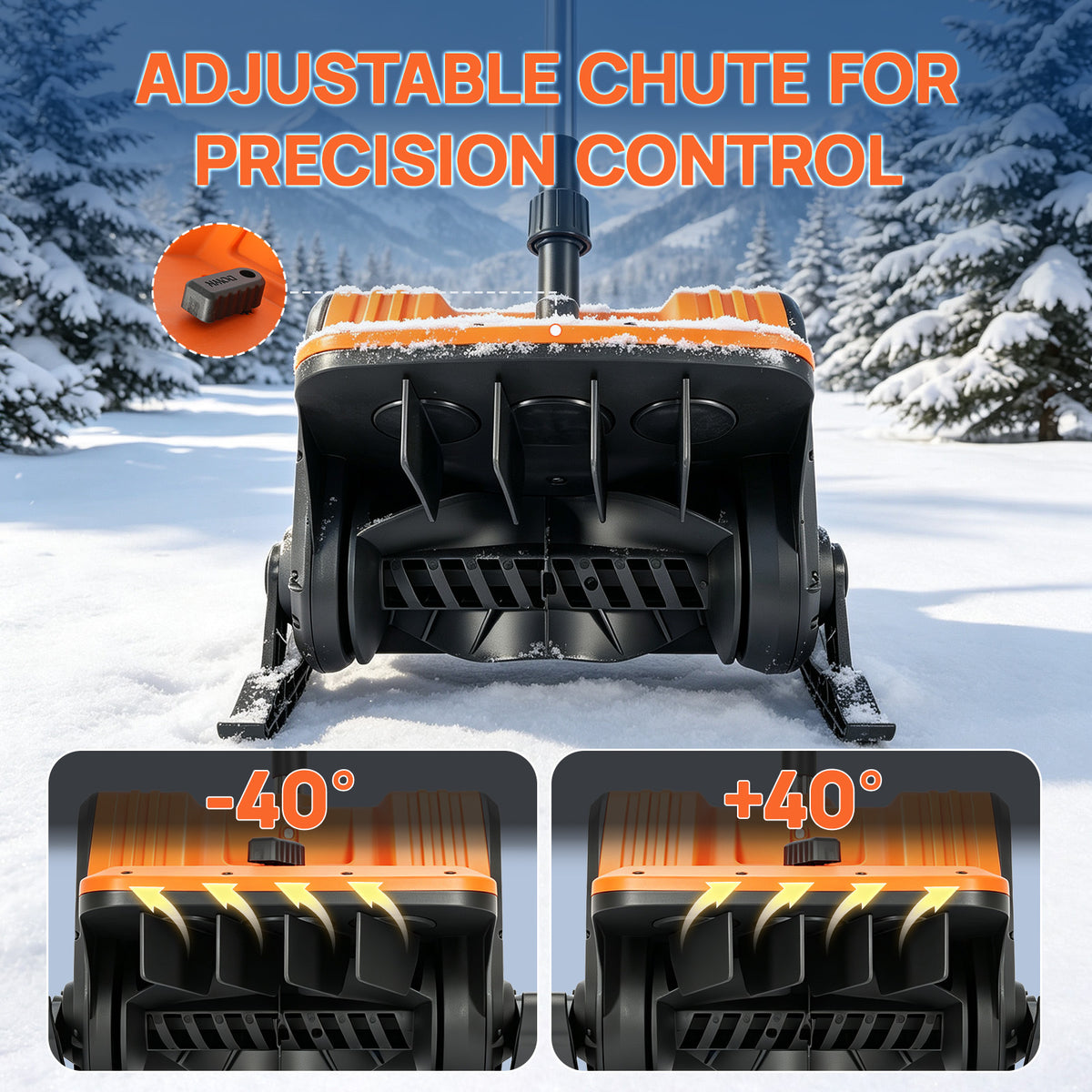 BAOKALER 21V Cordless Snow Shovel, 13 inch Electric Snow Blower with 2 x 4.0Ah Batteries and Ski Wheels for Driveways & Sidewalks