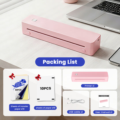 Inkless Thermal Printer, Compatible with US Letter/A4/A5/B5 Paper, Works with Android & iOS Phones and Laptops