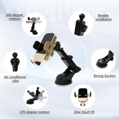 Wireless Car Charger, 15W Fast Charging Auto Clamping Phone Holders for Your Car Phone Mount for Car fit for iPhone 17 16 15 14 13 12 Pro Max 11 XR XS, Samsung Galaxy S25 Ultra S24 S23, Gold