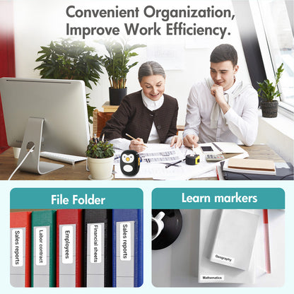 BAOKALER Label Maker, Label Printer with Tape Portable Bluetooth Mini Printer, Inkless Thermal Labeler for Home Office School