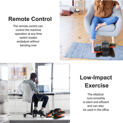 Under Desk Elliptical Exercise Machine, Electric Leg Exericser While Sitting for Seniors, Mini Pedal Ellipse Exerciser with Remote Control, Portable PeddlerTraining Equipment for Home Office