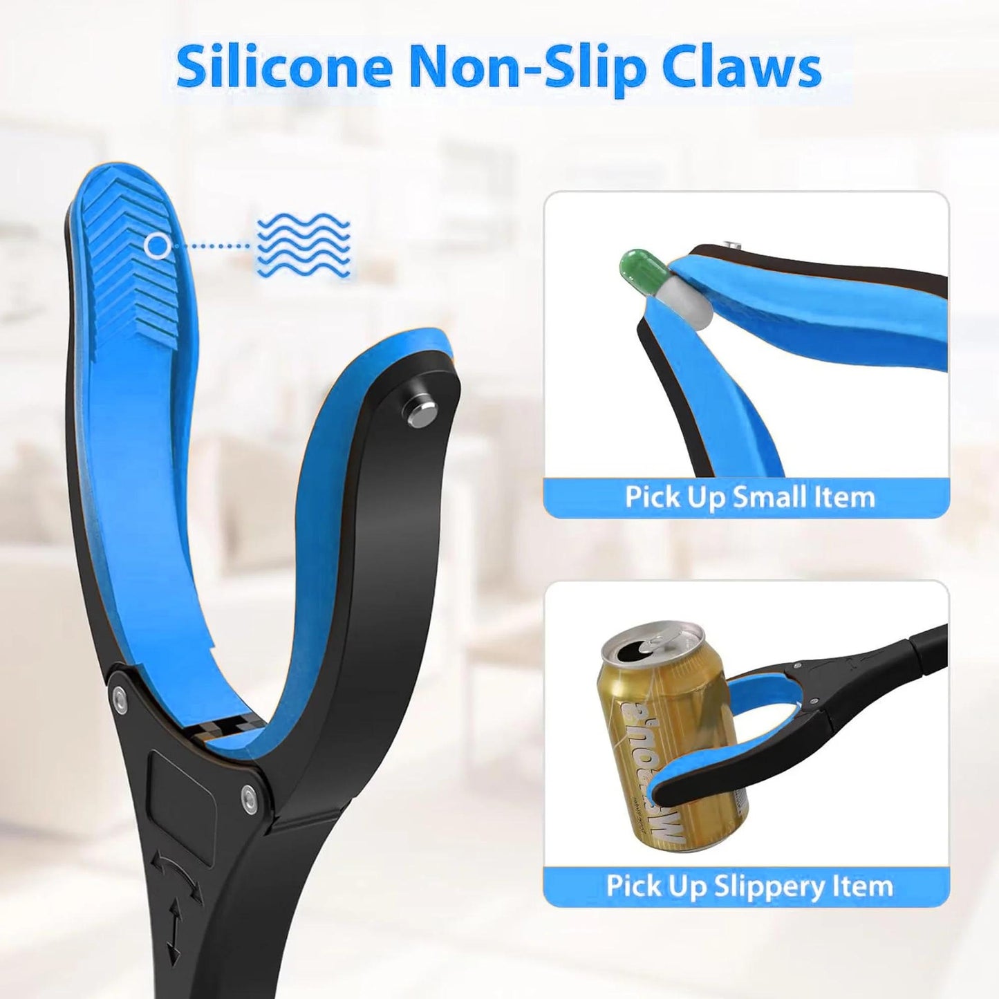 Grabber Reaching Tool Reachers and Grabbers Hand Assist Pick up Tool for Seniors Aluminum Blue