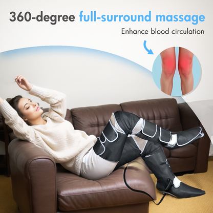Leg Massager with Heat, Air Compression Thigh, Leg Air Compression Massager for Circulation and Pain Relief with 3 Modes, Muscles Relaxation