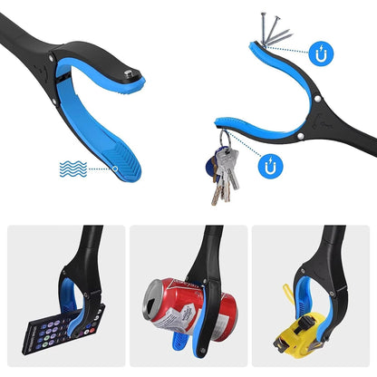 2pcs Grabber Reaching Tool, Hand Reacher Grabber Trash Pick up Claw for Elderly, Aluminum Blue