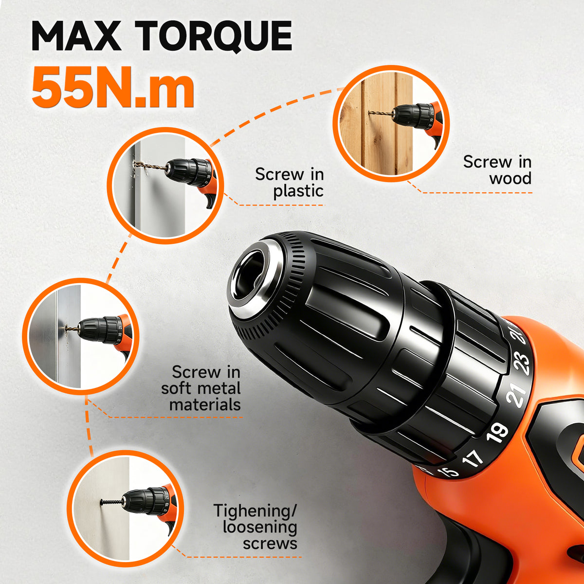 Power Tool Set, Cordless Drill Tool Box with 12V Battery Electric Drill Driver, 115Pcs Hand Tool Kit for Home Hand Repair Power Tools Sets Drills Case