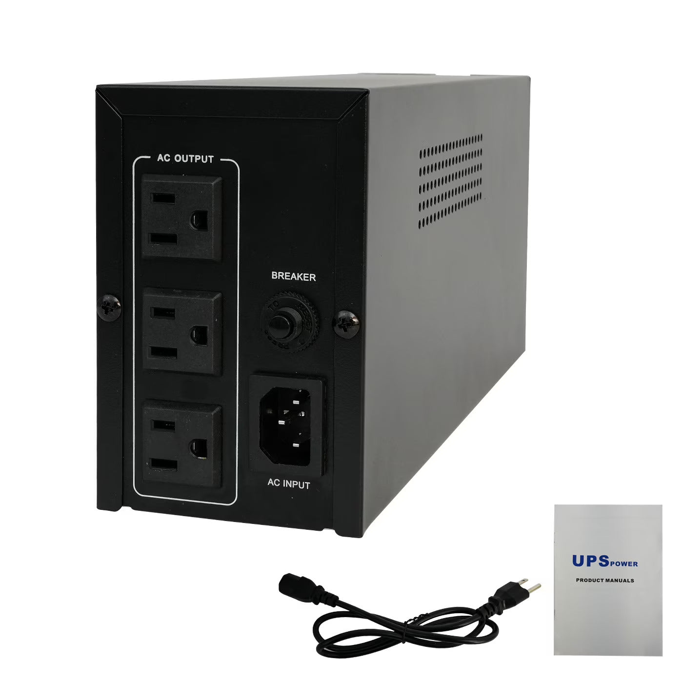 CATGOOD Backup UPS Power Supply 1000VA 600W Battery Backup Power with 3 Outlets and LCD Display, Suitable for Home and Office