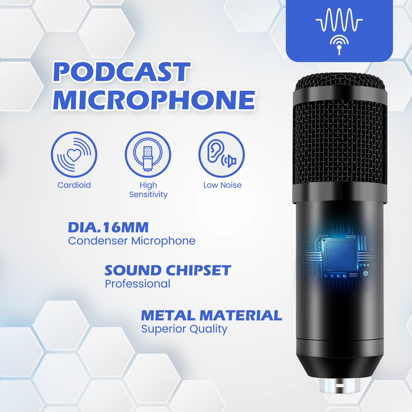 Podcast Condenser Microphone Equipment Bundle with V8S Live Sound Card And Voice Changer, Recording Studio Package for Live Streaming,Singing,Gaming,YouTube,TikTok