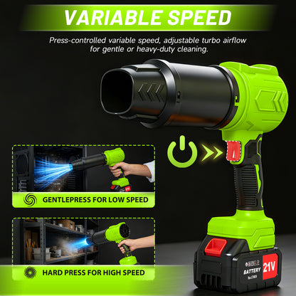 Cordless Leaf Blower, 950000 RPM Electric Leaf Blower with 2 X 4.0Ah Batteries & Charger, 110MPH Lightweight Handheld Blower for Patio Cleaning Blowing Leaves & Dust, Green