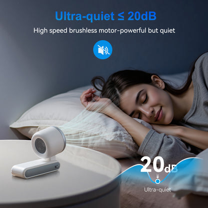 Portable Handheld Fan,5-Speed Adjustable,12 Hours Pocket Fan,6000mAh Battery Operated,Mini Personal Fans Rechargeable, 3 in 1 Fan for Travel, Outdoor, Indoor (White,2 Pack)