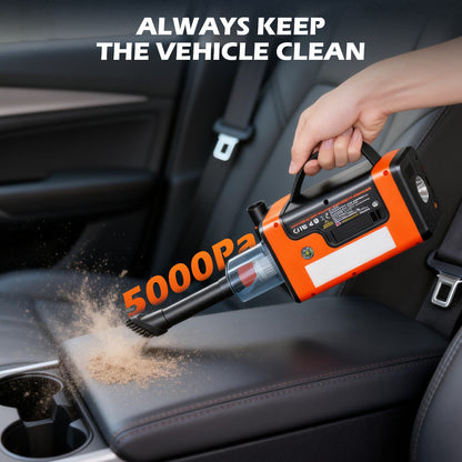 Portable Car Jump Starter with Air Compressor, 8-in-1 Car Battery Chargers with Cordless Handheld Vacuum (8.0L Gas&6.0L Diesel)Jumper Box with 150PSI Tire Inflator, 12V Battery Booster, Holiday Gifts