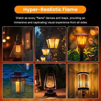 Catgood LED Flickering Flame Bulbs, 4 Lighting Modes, E26 Base for Party Patio Garden Decoration, 4 Pack