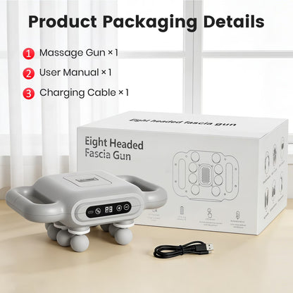 CATGOOD Massage Gun, 8 Head Massage Gun Deep Tissue 6 Speeds Percussion Muscle Massager 1200mAh Battery Type-C Charging Super Quiet Massage Gun, Neck Massager for Pain Relief for Men & Women