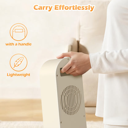 1200W Tower Heater, Ceramic Space Heater with Thermostat, 3D Realistic Flame Effect and Remote Control, 3 Modes, Overheat and Tip-Over Protection, Suitable for Home/Living Room