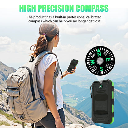 CATGOOD 10000mAh Portable Solar Charger for iphone and Android Power Bank with Dual 5V USB Ports for Outdoor Camping Hiking(Green)
