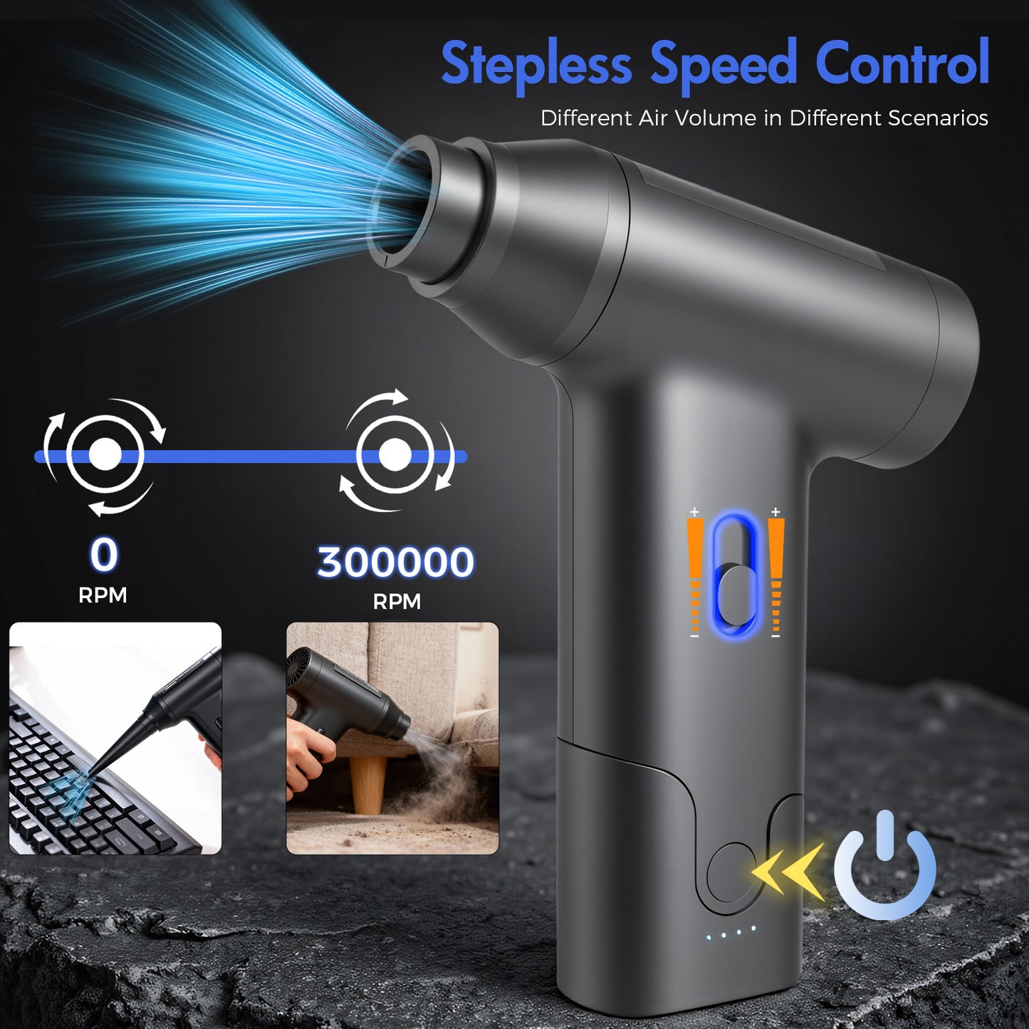 Compressed-Air-Duster,-300000RPM-Super-Power-Electric-Air-Duster,-Stepless-Speed-Air-Blower-for-Keyboard,-PC,-Car-and-Home-Cleaning