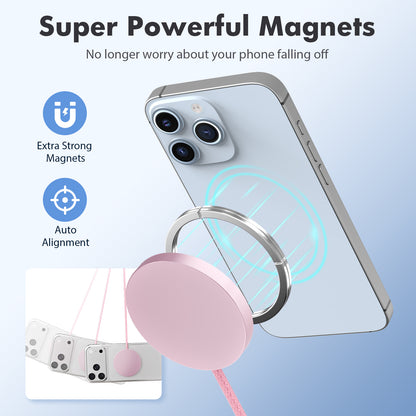 Magnetic Wireless Charger, Slim Pink Charging Mat, 25W Fast Charging Pad Compatible for iPhone 17/16/15/14/13/12, AirPods