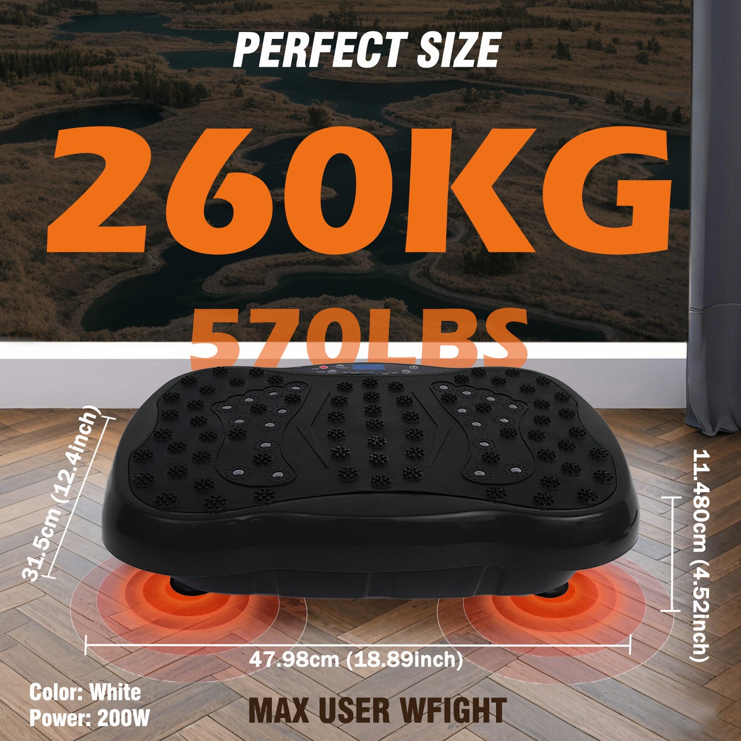 CATGOOD Vibration Plate Exercise Machine, Full Body Vibration Platform with 2 Loops & 5 Resistance Bands for Wellness and Fitness, Black