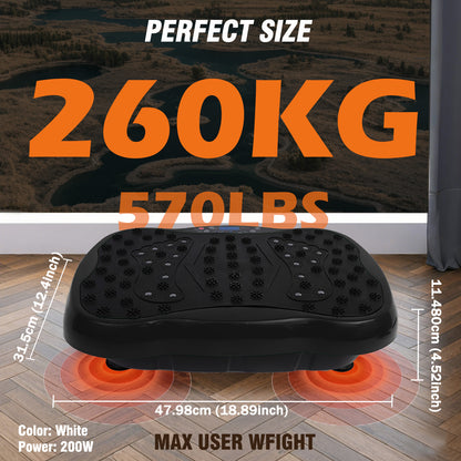 CATGOOD Vibration Plate Exercise Machine, Full Body Vibration Platform with 2 Loops & 5 Resistance Bands for Wellness and Fitness, Black