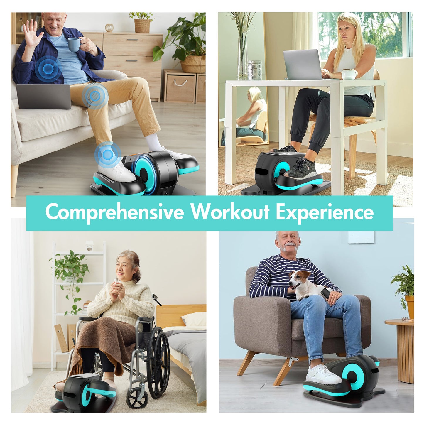 Under Desk Elliptical Machine, Ellipse Leg Exerciser with Remote Control & 12 Adjustable Speeds, Noiseless Ellipse Leg Exerciser, Fully Assembled Elliptical Training Machine