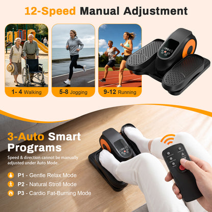 BAOKALER Under Desk Elliptical, Leg Exerciser for Seniors While Sitting, Elliptical Exercise Machine with Remote Control, 12 Adjustable Speeds