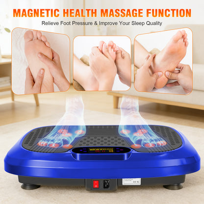 CATGOOD Vibration Plate Exercise Machine, Full Body Vibration Platform with 2 Loops & 5 Resistance Bands for Wellness and Fitness, Blue