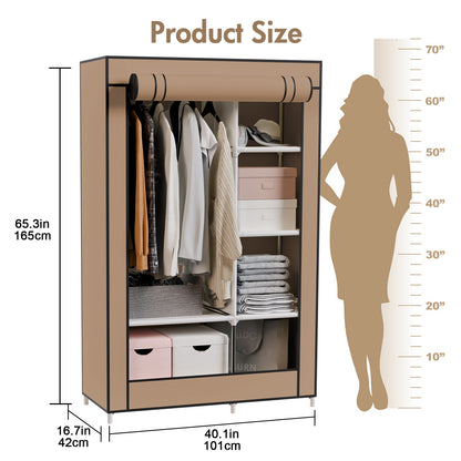 BAOKALER Closet Organizers and Storage, Hanging Closet Organization, Non-Woven Fabric Clothing Storage for Home Bedroom Living Room, Coffee