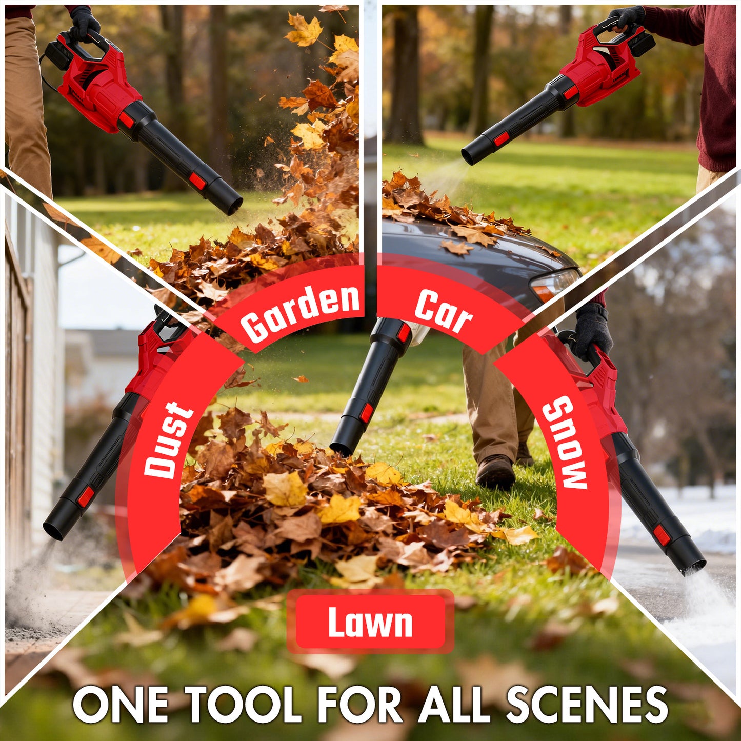CATGOOD 750CFM Leaf Blower Cordless, 280MPH 3 Speed Levels Electric Leaf Blower, 4Ah Battery Powered Leaf Blower with Turbo Function